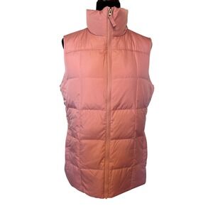 NWT Vintage Lands' End Women's Pink Down Feather Puffer Vest Size M/T